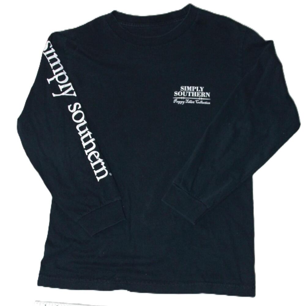 Simply Southern Shirt Womens L Blue Long Sleeve Turtle Back Graphic Tee